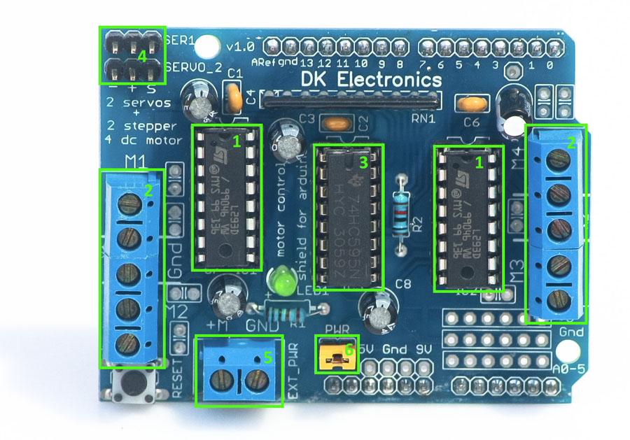 Схема l293d motor shield